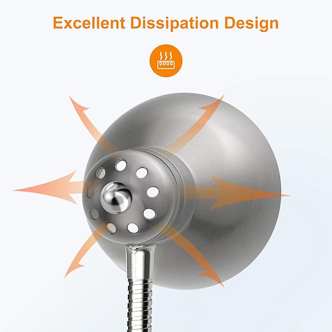 LEPOWER Metal Desk Lamp, Adjustable Goose Neck Table Lamp, Eye-Caring Study Desk Lamps for Bedroom, Study Room and Office (Silver)