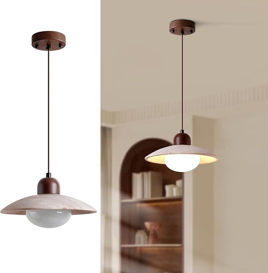 Modern Dome Pendant Light 7.9" Natural Stone Farmhouse Pendant Lights Nordic Marble Kitchen Island Hanging Lights for Dining Room Hallway