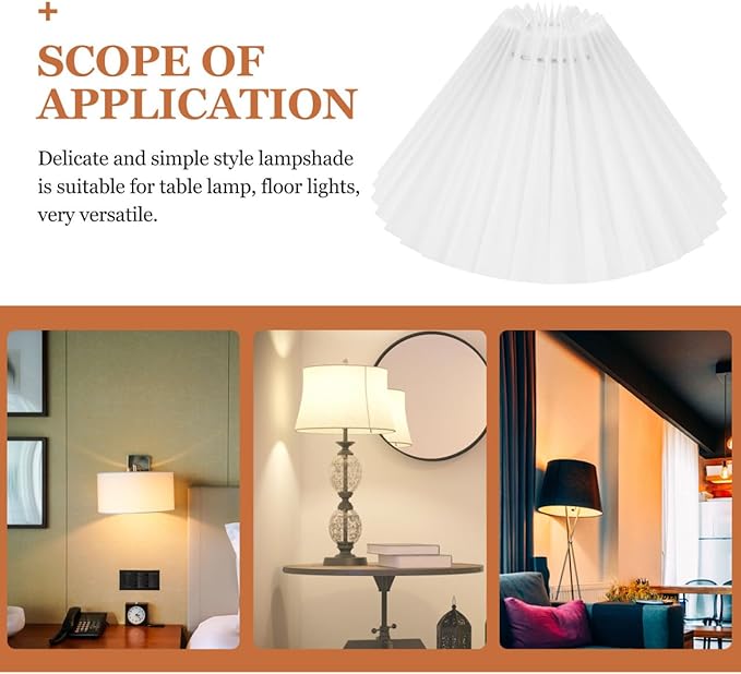 NUOBESTY Pleated Lamp Shade Table Lamp Shade for Bedroom Living Decorative White for Home Office