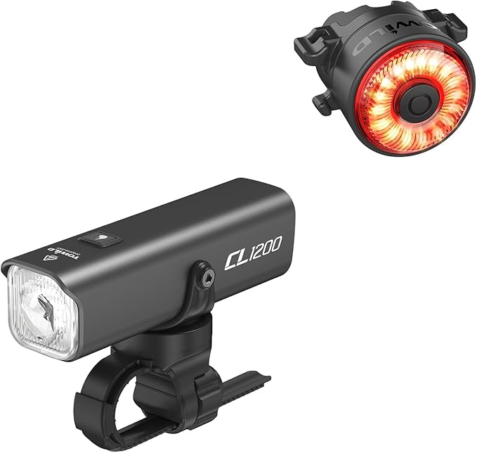 TOWILD CL1200 Bike Lights for Night Riding,Compatible with Garmin/GoPro Mount,1200 Lumen Bright Bike Headlight,5000mAh Rechargeable Battery,Waterproof Bike Front Light for Commuter Cyclists