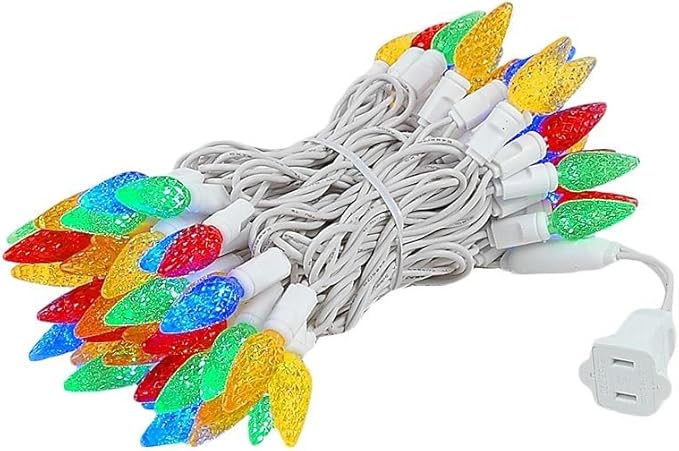 Novelty 24FT 70 LED C6 LED Christmas String Lights, Multicolor Commercial Grade Outdoor Tree Decorations