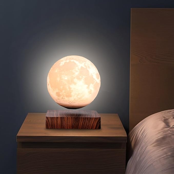 Moon Lamp 3D Printing Magnetic Levitating Moon Light Lamps for Home Office Decor Creative Gift Has 3 Colors Modes