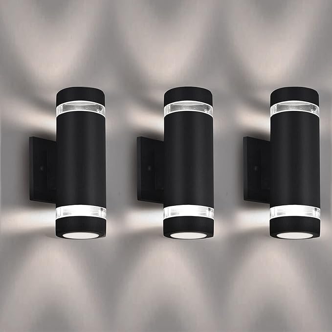 Outdoor Wall Sconce Exterior Lighting Fixture - ETL Listed,Aluminum Waterproof Wall Mount Cylinder Design - Up Down Light Fixture for Porch, Garage and Patio