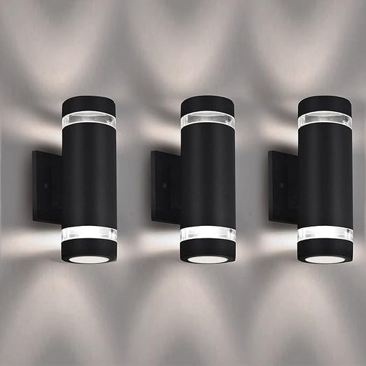 Outdoor Wall Sconce Exterior Lighting Fixture - ETL Listed,Aluminum Waterproof Wall Mount Cylinder Design - Up Down Light Fixture for Porch, Garage and Patio
