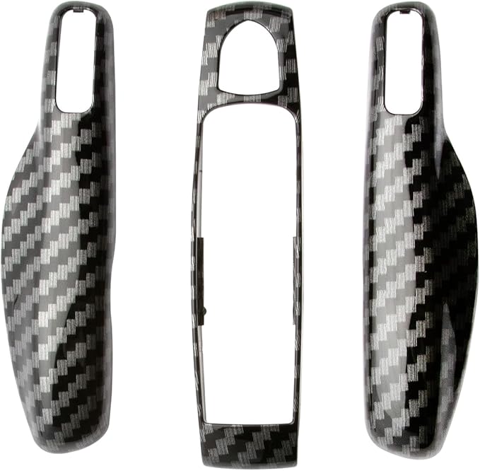 x xotic tech Carbon Fiber Style Key Fob Cover Smart Remote Shell Case, 3 pcs Set Full Protection, Compatible with Porsche Boxster Cayman 981 Carrera 911 991 918 Spyder Macan Cayenne Panamera