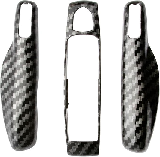 x xotic tech Carbon Fiber Style Key Fob Cover Smart Remote Shell Case, 3 pcs Set Full Protection, Compatible with Porsche Boxster Cayman 981 Carrera 911 991 918 Spyder Macan Cayenne Panamera