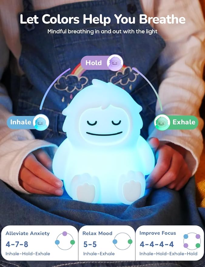 Breathing Pal 'Yoyo' - Mindfulness Breathing Light, Guided Visual Meditation Breathing Light, Anxiety Relief Items for Calm Down Corner/Meditation/Sleep Aid for Adult/Kid