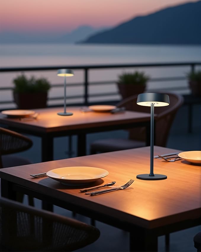 Cordless Lamp, Outdoor Waterproof, Dimmable Touch Control 3 Color Temperature, Battery Operated Portable, RGB, LED Memory Function, Rechargeable Table Lmap, Patio Dinning Restaurant Kitchen 1Pack Blue