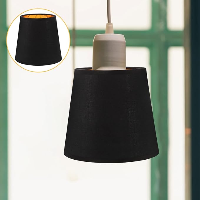 Lamps Shades Small Lamp Shade Fabric Lampshade Vintage Cloth Lamp Shade Light Cover Replacement for Table Lamp Chandelier Wall Lamp Candelabra Bulbs Candle Black Lamp Shades
