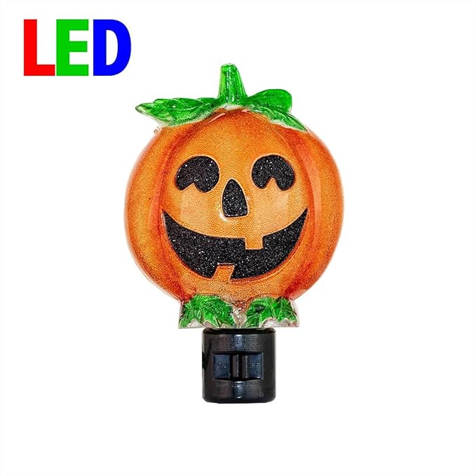 Novelty Lights LED Lamp Pumpkin Halloween Decoration Night Light with Swivel Plug