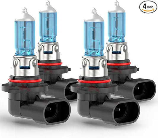 Upgraded Halogen Headlight Bulbs Compatible for Toyota RAV4 2013 2014 2015, 9005 High and Low Beam Headlamp Lights, 6000K White, 300% Brightness, Plug N Play, 4-Pack