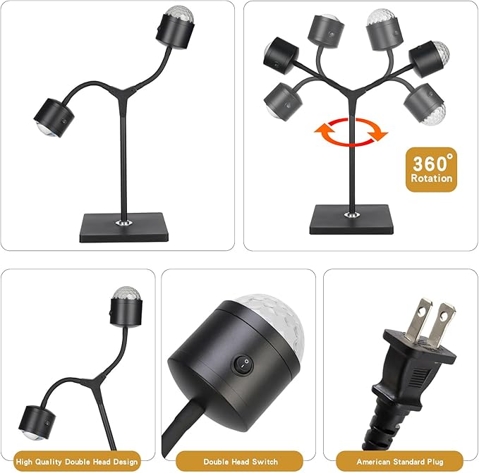 Sunset Lamp Projector Led Lights 3D Ocean Wave with Remote, 16 Colors Night Light 720° Rotation & Four Mode with American Standard Plug, Modern Floor Stand Night Light for Bedroom (Black Double-End)
