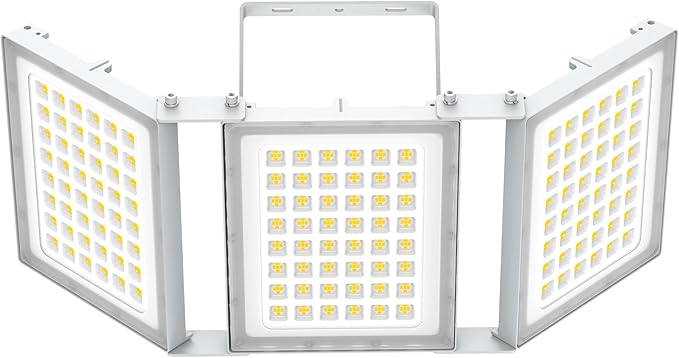 480W LED Outdoor Flood Light, 48000LM Super Bright Stadium Light, 6000K Daylight White, IP66 Waterproof 3 Heads Adjustable Outdoor Floodlights for Patios, Street, Parking Lots