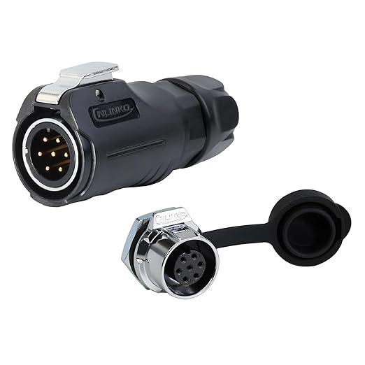 CNLINKO LP-12 7 Pin Connector IP68 Waterproof Circular Electrical Plug for Outdoor Equipment Solar Industrial Machinery DC 12V Threaded Single Port Metal-Reinforced Kit (7-Pin)