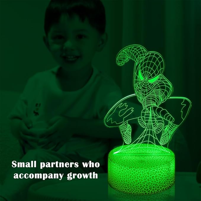 Kids Toys 3D Night Light,Superhero Christmas Gift Birthday 3D Illusion Lamp for Kid Girl Boy Room Decor, 16 Colors Remote Control
