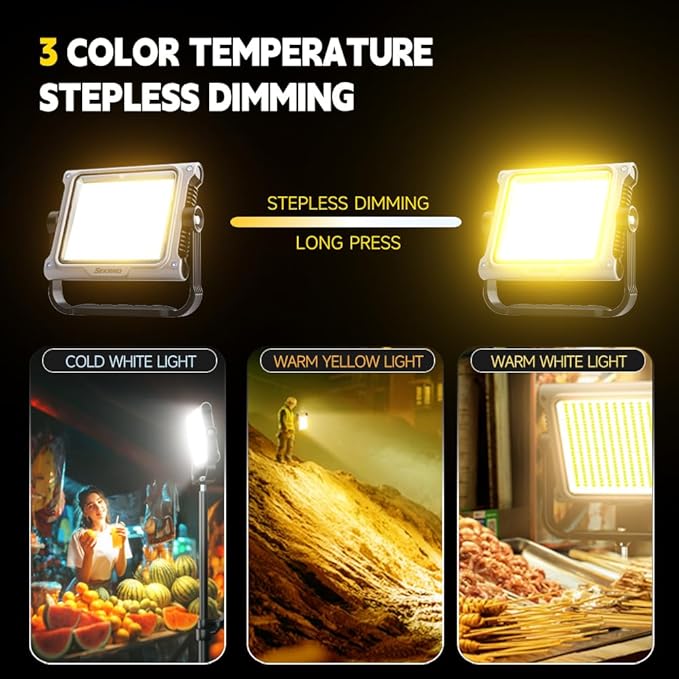 P8 Portable Rechargeable Camping Lantern & Work Light, 3500LM Brightness, 20000mAh Battery with Wide LED Flood Lighting, IP67 Waterproof, Magnetic Base for Outdoor, Camping, Job Site, Emergency