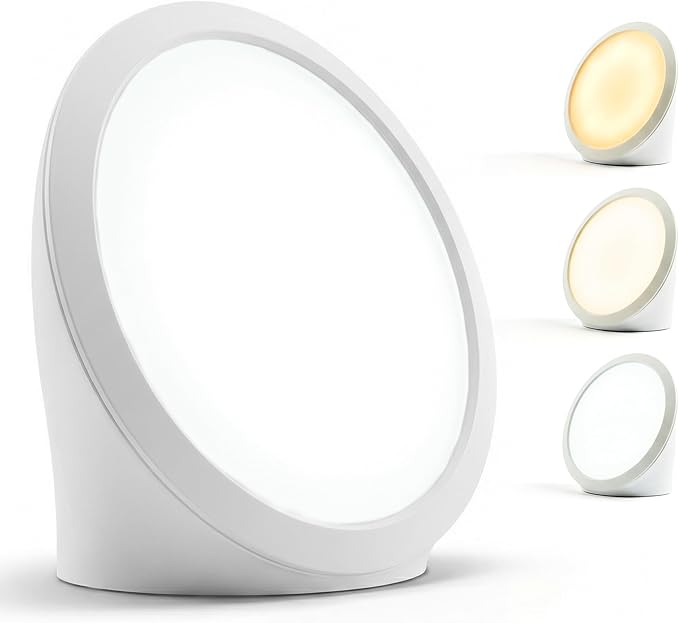 Light Therapy Lamp 10000 Lux - Happy Lamps Full Spectrum Sunlight Lamps for Day Light - Portable Uv-Free Sun Daylight Box with Bright White Natural Lights Adjustable Brightness for Mood Energy