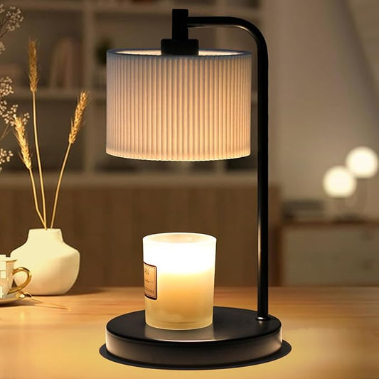 Candle Warmer Lamp with Timer, Dimmable Candle Wax Warmer Electric Candle Lamp for Scented Candles with Bulbs, Christmas Gifts House Warming Gifts Home Decor (Black)