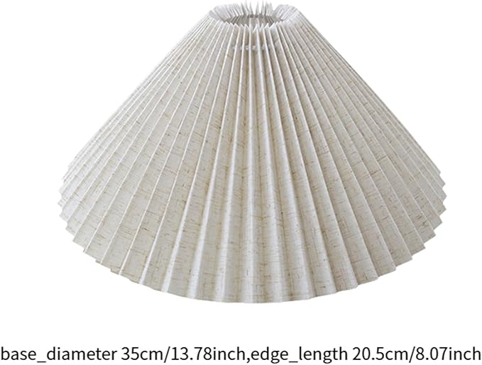 Pleated Table Lamp Shade Decorative Fashion Cloth Replacement Chandelier Shade for Dining Room Living Room, Linen