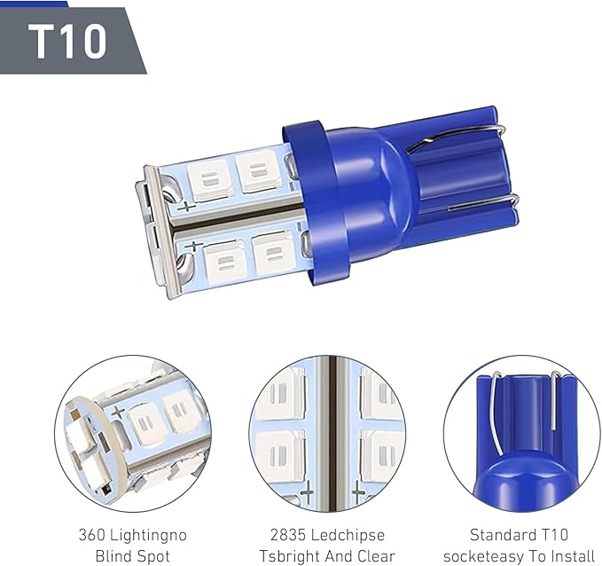 24 PCS Car LED Interior Light Bulbs, T10 31 mm 42 mm Dome Light Bulbs, Interior LED Festoon Lamps Set, for Car Dome Map Door Courtesy License Plate Lamps (Blue)