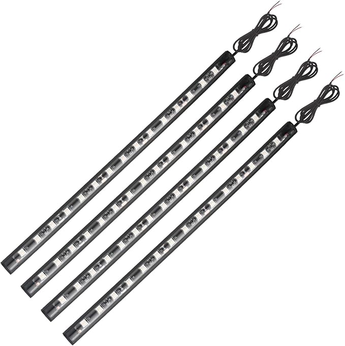 YM E-Bright White Golf Cart Lights Car Underglow Led Strip Lights for Marine Boat Deck Motorcycles Kayak Interior Exterior 5050 Chipset 15SMD Waterproof IP67 DC 12V(Pack of 4)