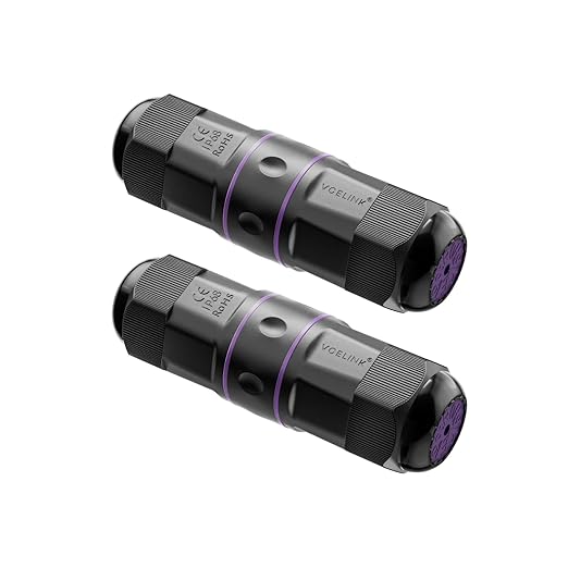 VCELINK IP68 Waterproof RJ45 Coupler (2-Pack) – Shielded Cat6/Cat5e/Cat5 Ethernet Connector, PoE Ready, Compact 3.64" Outdoor Coupler for Cameras & IP Devices