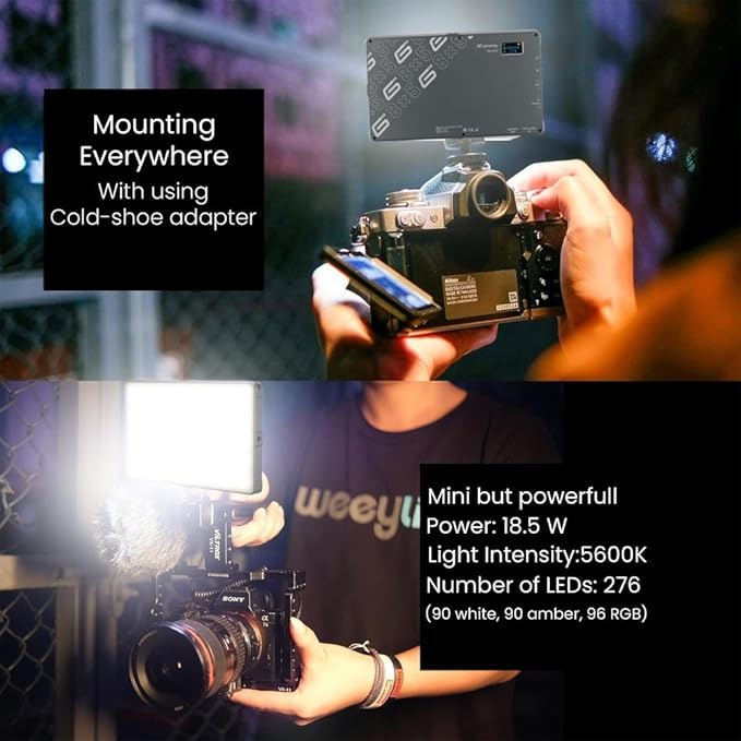 Pocket RGB Video Light Panel | 3.7V, 10000mAh Li-ion Rechargeable Battery | High CRI and TLCI | RGB LED Lights Controls | 2500 to 9900K CCT Range, Designed for Content Creators and Vloggers by GENARAY