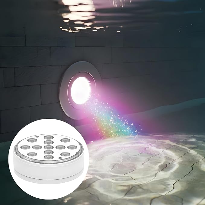 Led Pool Light, Rechargeable Submersible Underwater Light, 16 Colors, Remote Control, Type-C Charging, Dimmable, Ip68 Waterproof