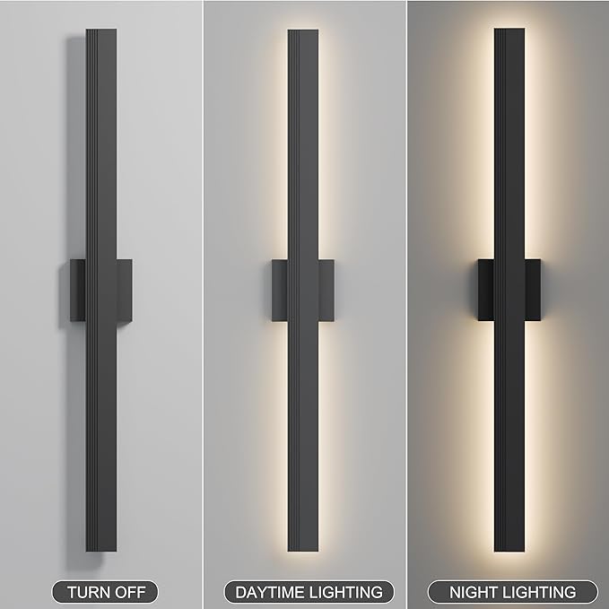 LamQee 39.4 In Aluminum Long Outdoor Wall Light, 3000K 2500LM Integrated LED Waterproof IP65, Linear Modern Exterior Lighting Fixtures Wall Mount Outside Sconce for House Porch Patio Garage Front Door