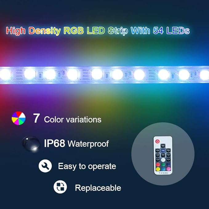 YUDA 36" Acrylic Lighted Waterfall Spillway, Pool Fountain W/LED 7 Color Changing with Remote Control for Sheer Descent Garden Outdoor