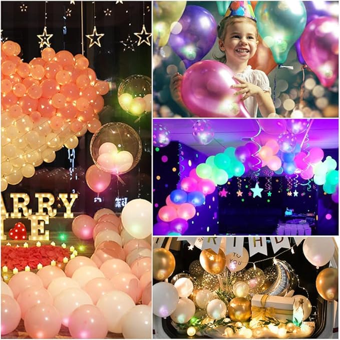 ZGWJ 100PCs Red Balloon Lights Mini, Battery Powered, Long Standby Time Waterproof Tiny Led Round Light for Paper Lantern Balloon Party Easter Eggs Wedding Christmas Halloween Decorations