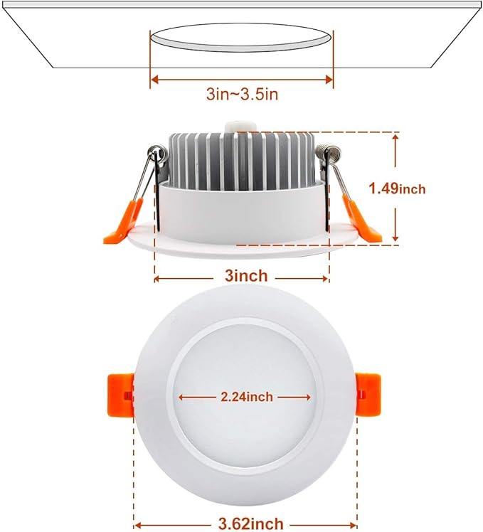 YGS-Tech 3.5 Inch LED Recessed Lighting, Dimmable Downlight 7W(55W Halogen Equivalent), CRI80, 4000K Natural White, Ceiling Light with LED Driver(10 Pack)
