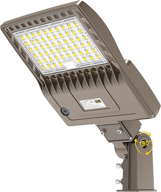 480V LED Parking Lot Lights 150W 21000LM LED Shoebox Pole Lights Fixture 400W HID/HPS Replacement 5000K IP65 AC 277-480V DLC UL Listed Outdoor Area Street Security Lighting for Stadium Roadways