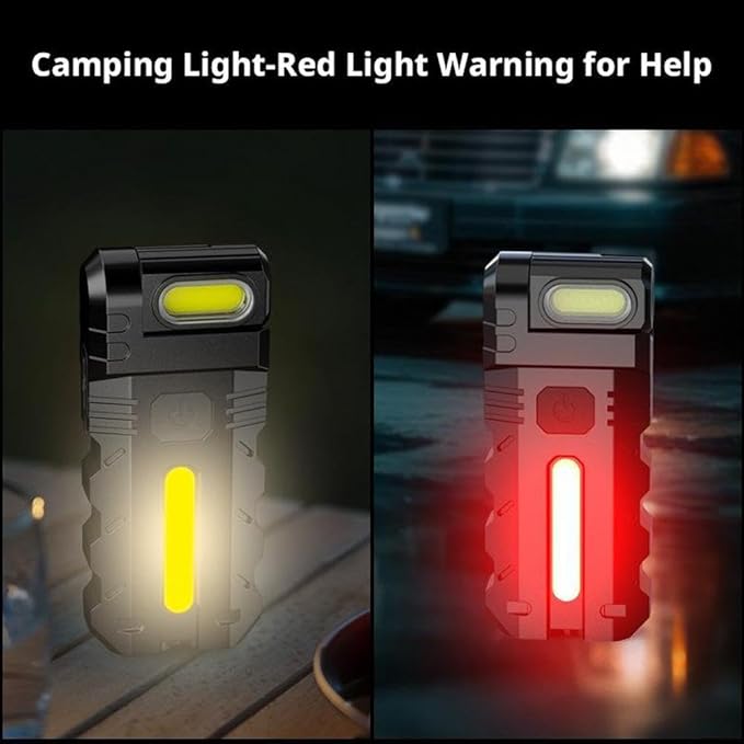 Rechargeable EDC Flashlight,Powerful RGB Flashlights, 1000 Lumens Portable Flat Mini Flashlights, IPX4 Waterproof,Magnetic Flash Lights for Signaling, Cycling, Outdoor or Indoor Use