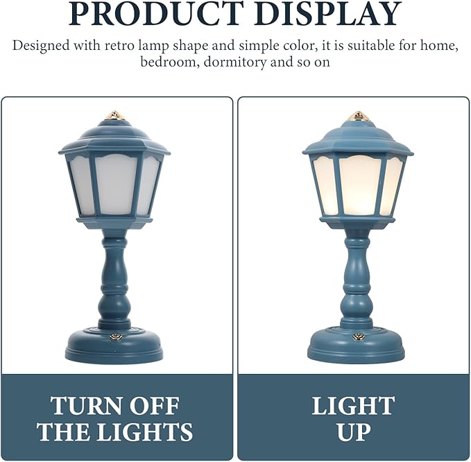 VALICLUD Retro Style Table Lamp Vintage Design USB Rechargeable Nightstand Lamp Level Dimming Mini Bedroom Decorative Light for Cozy Home Ambiance