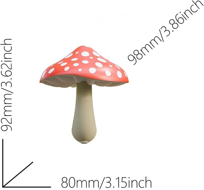 Colorful Life Remote Control Mushroom Night Light – Three‑Color Warm LED Bedside Lamp, Cute Mushroom Design with Dimmer & Timer (Warm Red/Green/Yellow)