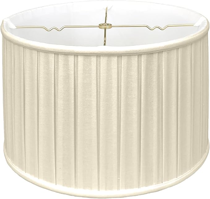Royal Designs BS-748-10LNBG Shallow Drum English Bo X Pleat Basic Lamp Shade, 9 x 10 x 7, Linen Beige
