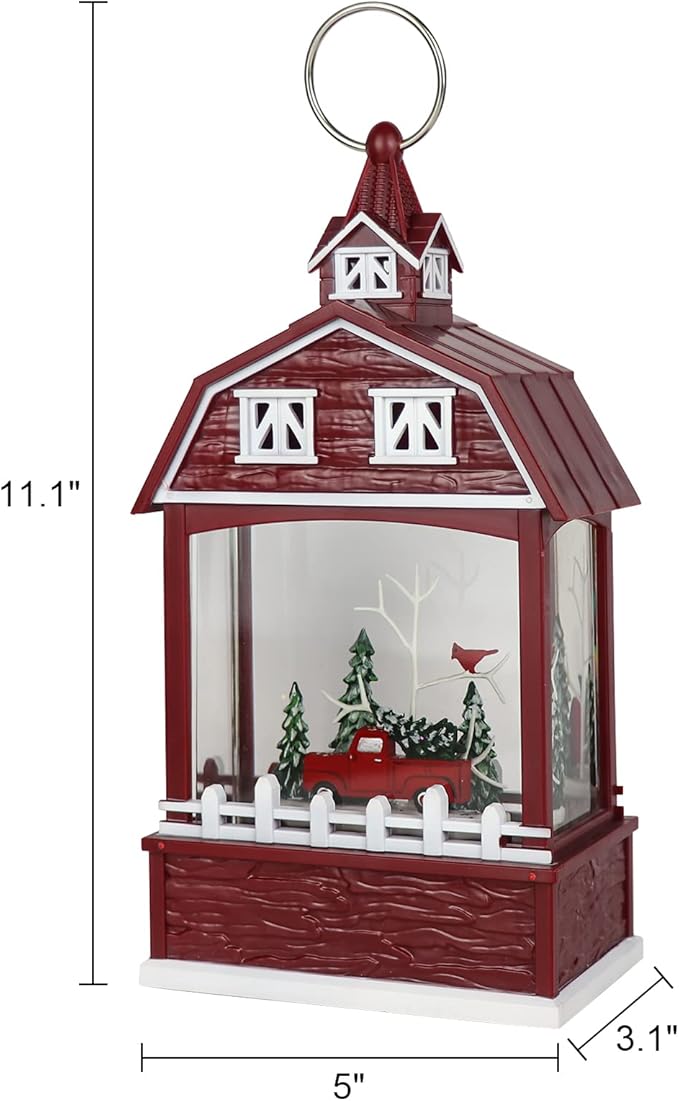 Eldnacele Musical Snow Globe Lantern with Timer, Lighted USB/Battery Operated Swirling Singing Water Glittering, Snow Globes Lamp for Adults and Kids Christmas Decoration- Car