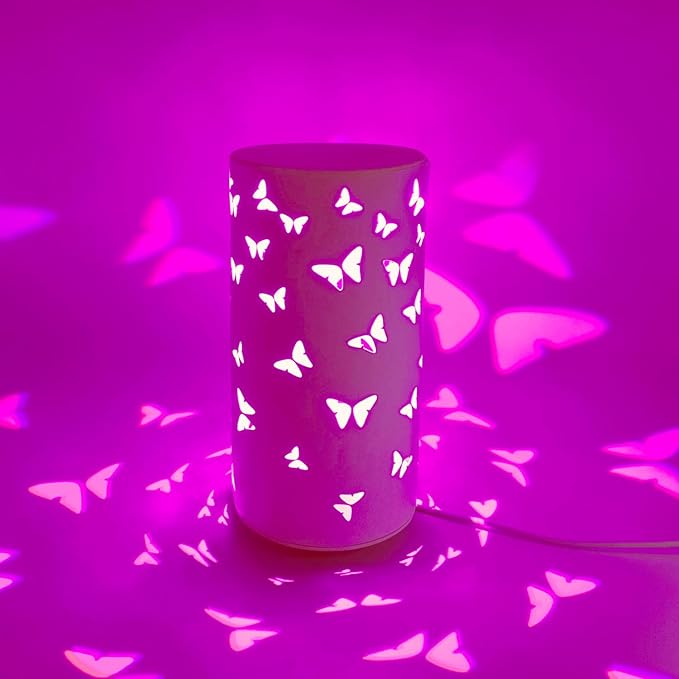 Touch Bedside RGB Table Lamp Rotatable Butterfly Night Light Led Lights for Girls Bedroom Mariposas Living Room Decor Gradient Projector USB Lamps Gift for Birthday Easter Mothers Day