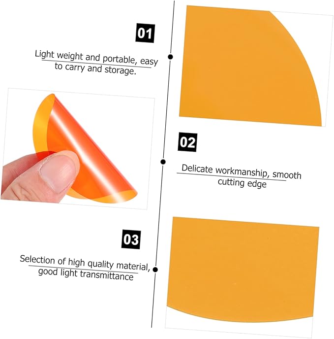 DOITOOL 30 Pcs Photography Lighting Film Orange Correction Sheets Flat and Smooth Multi-use