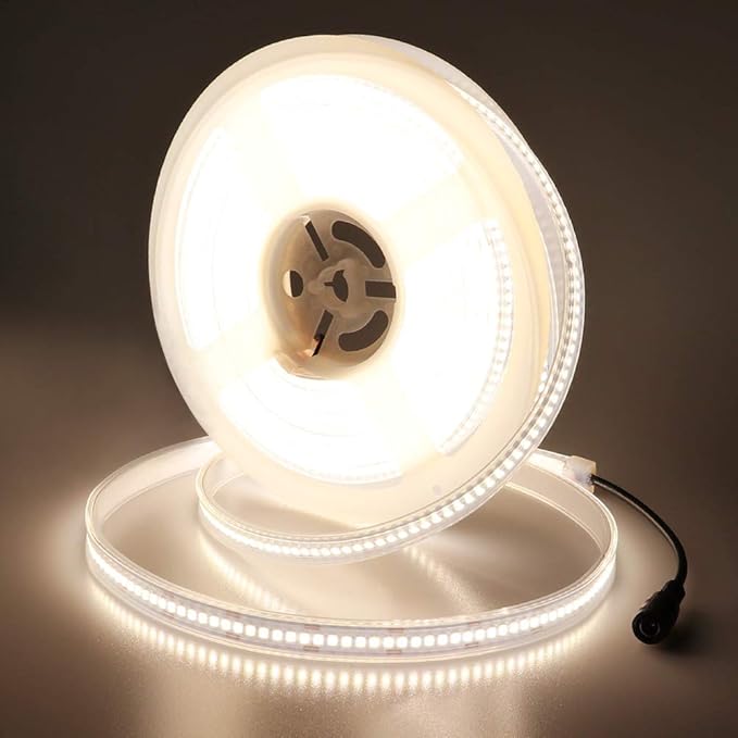 JOYLIT 24V LED Strip 4000K Natural White Outdoor Waterproof, UL Listed Pro 16.4FT 817LM/FT Ultra Bright 238LEDs/M 2835 CRI 92+ 120W 13000LM Dimmable LED Tape, Task Light Strip for Pool, Commercial