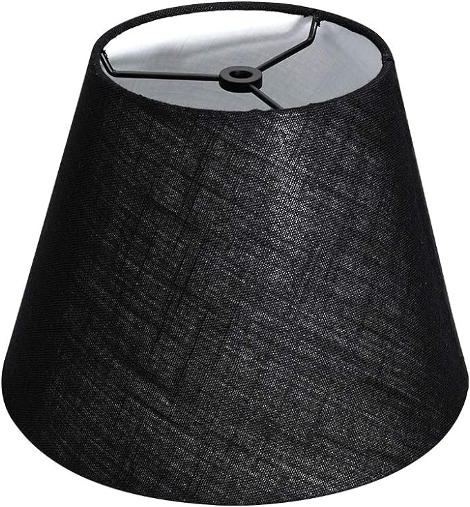 TOOTOO STAR Barrel Black Small Lamp Shade for Table Floor Lamps Replacement, 6x10x7.5 Inch, Fabric Cloth, Spider Model (black)