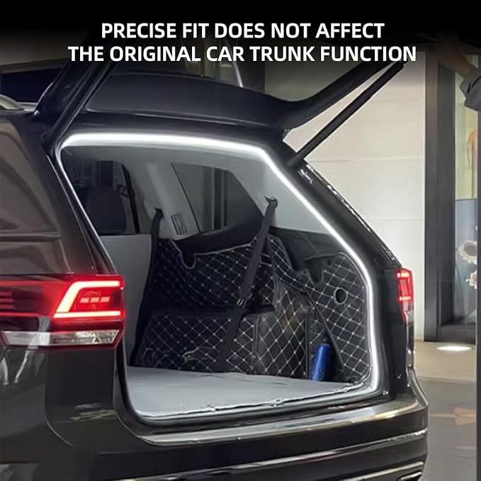 Car LED Strip Lights, Dynamic Flowing Car Trunk Light Strip, White Colors 157.48" Flexible Trunk Led Light Strip, Easy Install, Waterproof, Universal Fit for Cars, SUVs(White)