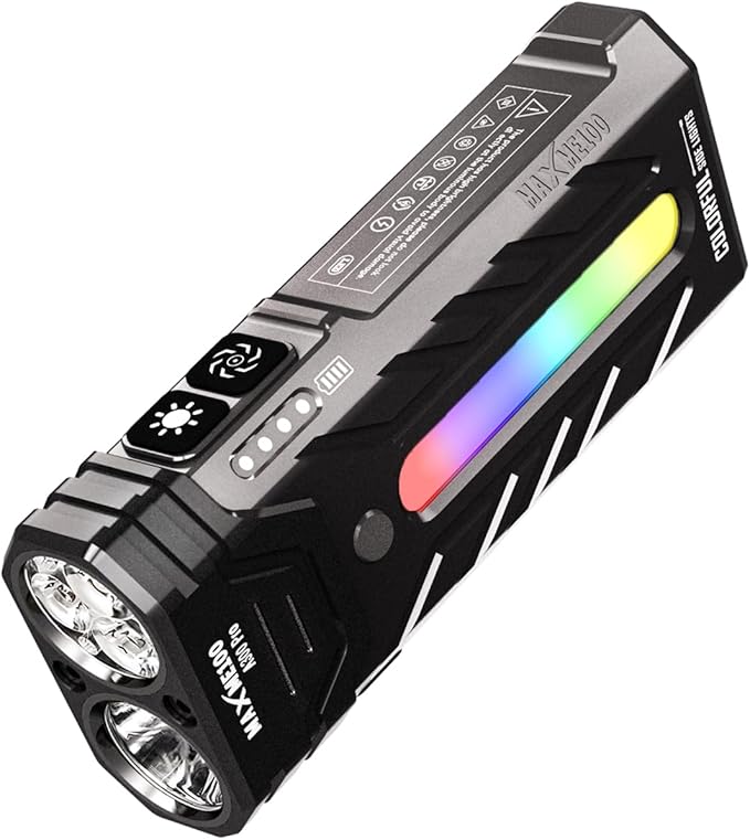 A300 Pro 5200 High Lumens Flat LED Flashlight 6700K, 8000mAh, Sidelight Floodlight and Spotlight, Rechargeable, Magnetic Tail