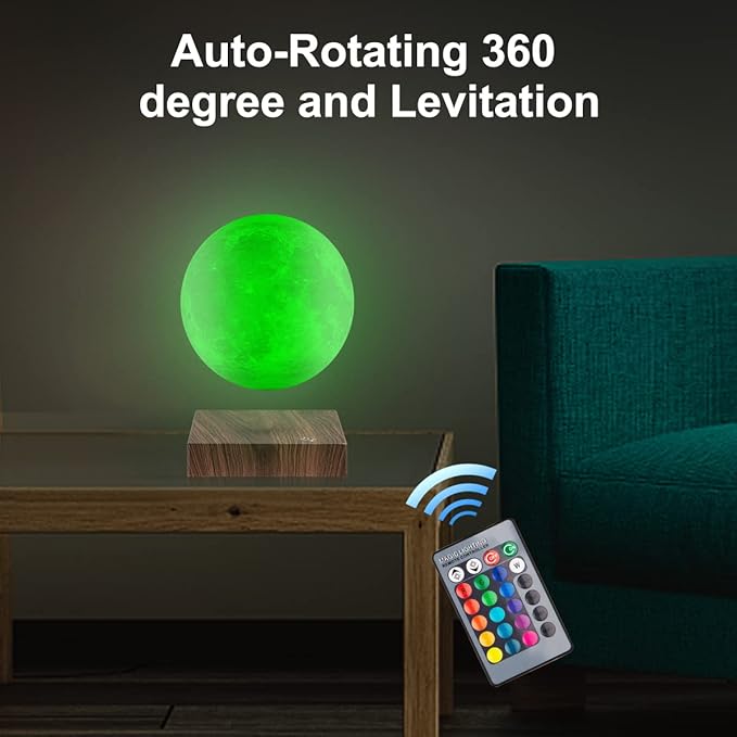 VGAzer 16 Colors Floating Moon Lamp Magnetic Levitaion Lamp-Night Light for Home Bedroom