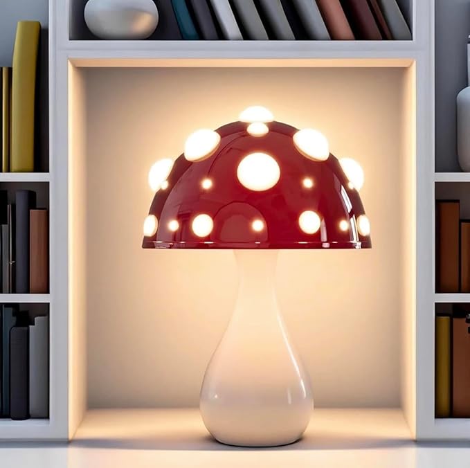 Mushroom Lamp 3 Color Lighting Mushroom Night Light Small Mushroom Lamps for Bedrooms for Home Decor, Kids, Bedroom, Living Room, College Dorm Room, Girl Gift (White), YUE/1001