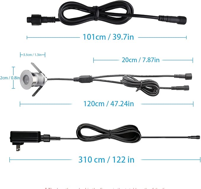 203 LED Underground Lamp, 1W, DC12-24V, IP67, Low-Voltage Recessed Type, Stainless Steel 304 Cover, Suitable for Outdoor Grounds, Decks, Squares, Parks, Courtyards (3000K, 4Packs)