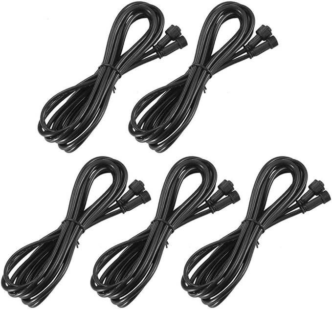 FVTLED 1m 3.28ft 3Pin Extension Cable Wire with Male and Female Connectors at Both Ends for Dual Color Temperature CCT Deck Lights,Pack of 5
