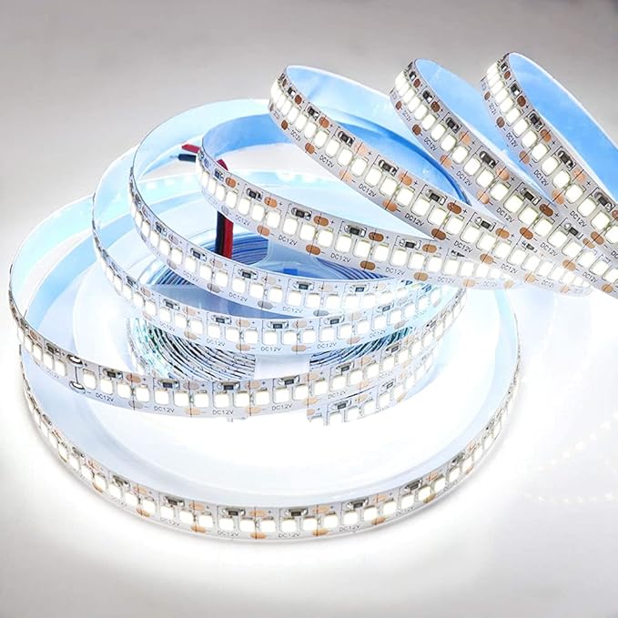 SUYOOULIN LED Strip Lights, SMD 2835 LED Strip, DC12V 1200LEDs 16.4Ft 26000LM High Density LED Light Strips Non-Waterproof IP21, 3 Times Brightness Than SMD3528 LED, Cool White 6500K