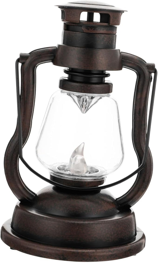 PRETYZOOM Retro Handheld Kerosene Lamp Portable Decorative Light for Home Bar Rechargeable Vintage Lantern Warm Glow for Festivals and Cozy Atmospheres